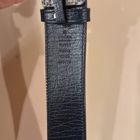 Blue and white interlocking G Gucci belt - Picture 4 of 5
